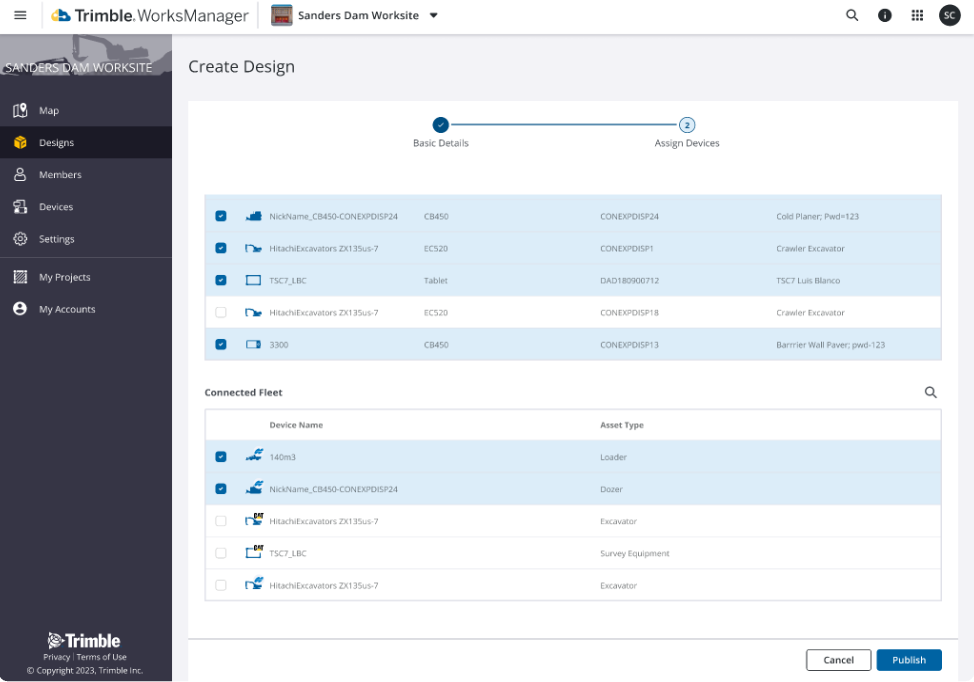 Mixed fleet assigned to a design