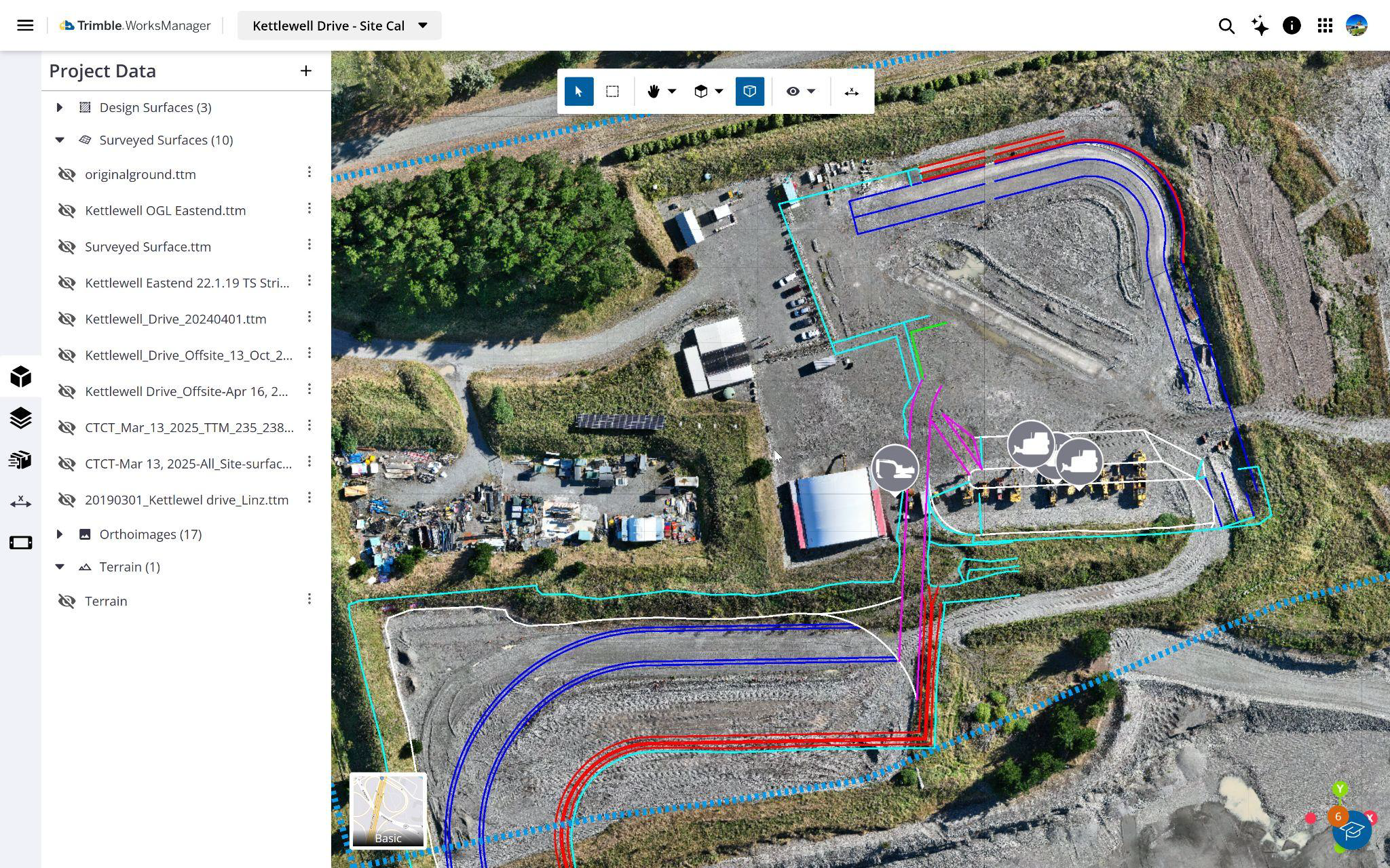 Project Data pane in the 3D Viewer