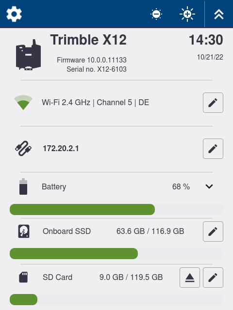 Status screen